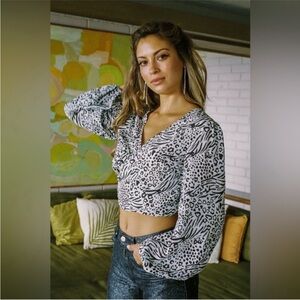 With Jéan black and white Ingrid wild child top - size XS
